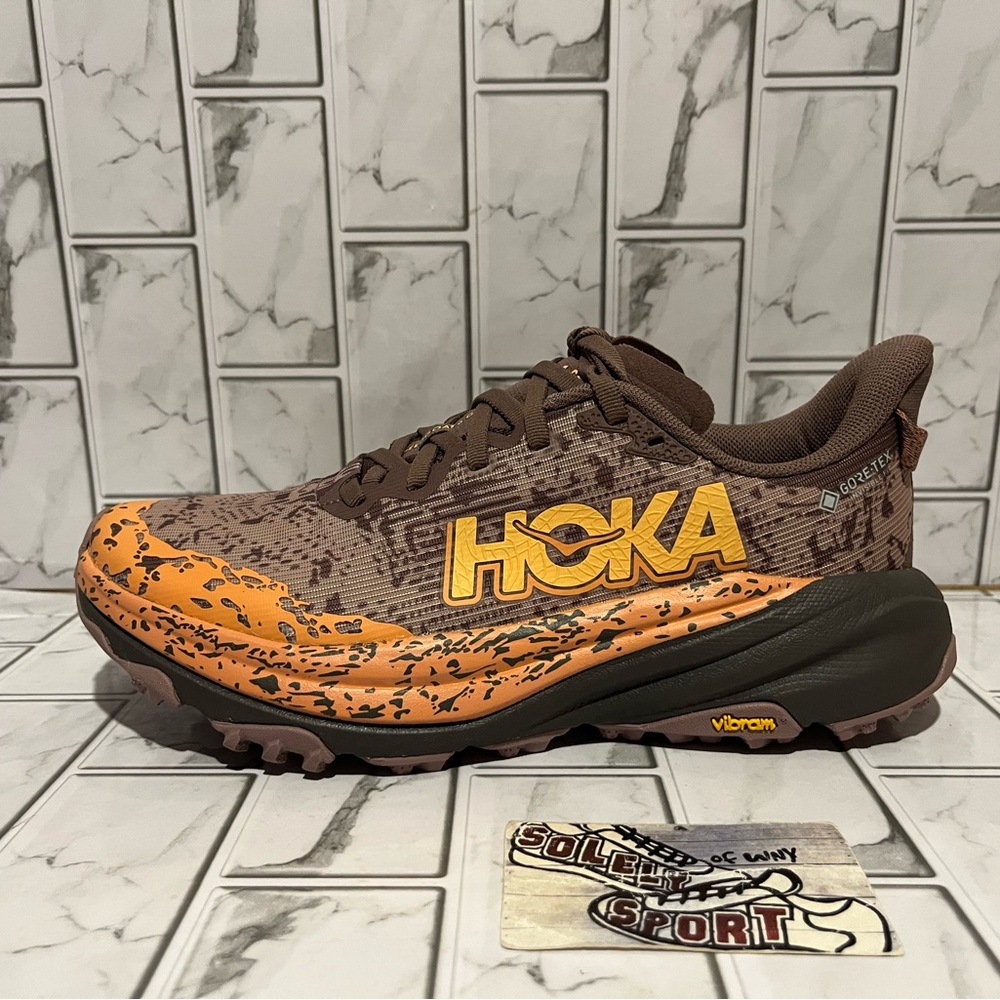 New Hoka One Speedgoat 6 GTX Gore-Tex Brown Coral Hiking Trail Shoes Womens Size - Picture 7 of 16